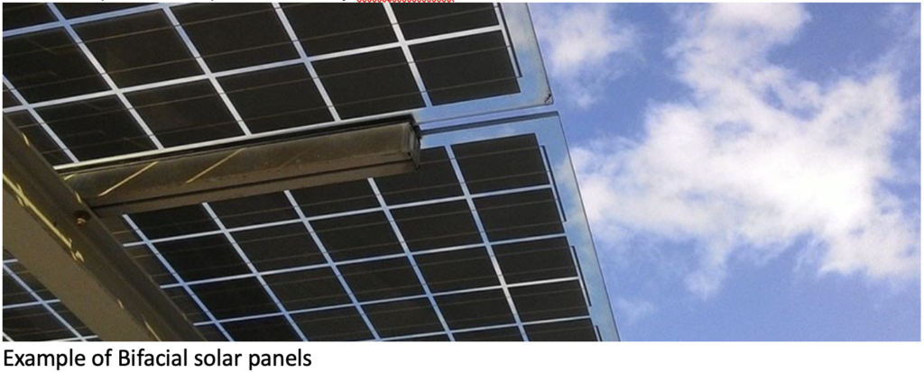 photovoltaic or thermophotovoltaic: Bifacial solar panels.